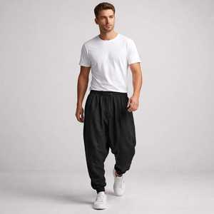 New <b>Mens</b> Straight Wide Leg Camouflage Jogger Pants With <b>Elastic</b> Waist and Drawstring Casual Vintage Cargo <b>Trousers</b> for <b>Men</b> - Product Image 5