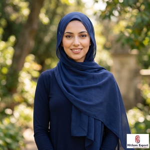 Chiffon Hijab Scarf Soft <b>Silk</b> Feel <b>Head</b> <b>Wrap</b> Shawl Custom Fabric OEM ODM Textile Manufacturer Export - Product Image 2