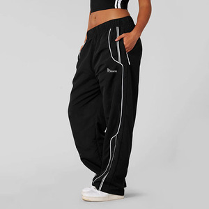 Pantalones Deportivos Casuales de Invierno para Mujer, Ligeros, Ajustados, con Cintura Elástica, Pierna Ancha y Ribete Lateral - Product Image 5