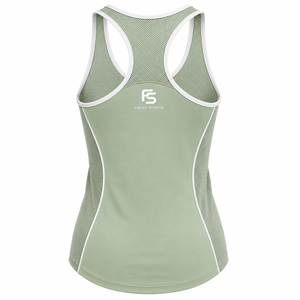 Custom <b>Women</b> Slim Fit Sports Tank <b>Top</b> Breathable <b>Mesh</b> Patchwork Racerback Yoga Gym Wear Moisture Wicking Fitness Training Vest - Product Image 3