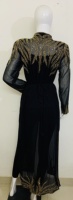 Robe islamique tendance en georgette à manches longues pour femmes, magnifique broderie à la main, abaya traditionnelle musulmane ouverte, quatre saisons