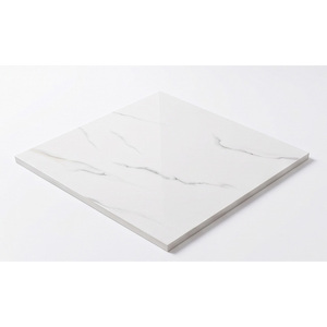 กระเบื้องปูพื้นพอร์ซเลนหรูหรา ขนาด 60x60 ซม. ลายหินอ่อนสีขาว ดีไซน์ทันสมัย 600x600 มม. กระเบื้องตกแต่งภายใน ผิวขัดเงา ลายหินเลียนแบบ - Product Image 1