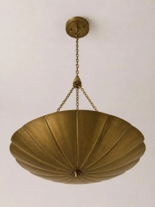 Classic Bronze Ceiling Pendant <b>Light</b> With Fan-Shaped Design For Indoor Lighting Decorations - Product Image 1