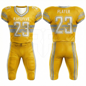 Uniforme de Fútbol Americano, Tela de Malla Reforzada, Unisex, Talla Grande para Adultos, Pantalones Cortos Antibacterianos, Colores Personalizados para Equipos, 100% - Product Image 2