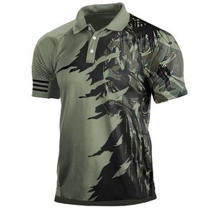 Polo Sublimado para Hombre, Manga Corta, Patrón Geométrico, Secado Rápido, Estilo Deportivo, Tejido de Poliéster - Product Image 3