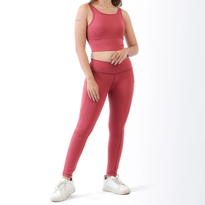 Ensemble de sport 2 pièces sans couture à imprimé écossais pour femme, séchage rapide, taille haute, anti-choc, respirant, idéal pour le yoga et le fitness en extérieur - Product Image 1