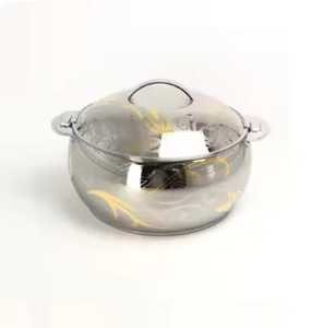 Luxury Gold Stainless Steel Sphere Chafing Dish Insulated Hot <b>Pot</b> Food Warmer Serving Bowl With Artistic Laser Cut Base <b>Lid</b> - Product Image 2