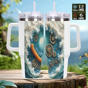 Insulated Tumbler 40oz Stainless Steel With Handle For <b>Coffee</b> And Tea - Product Image 2