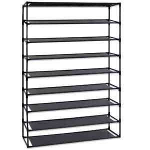 Scarpiera a 9 livelli smontabile, facile da montare, in tessuto non tessuto impermeabile, salvaspazio, scaffali impilabili - Product Image 1
