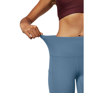 High Waist <b>Yoga</b> Leggings Full Length Solid Color Seamless <b>Pockets</b> Four-Way Stretch Spandex Nylon Activewear <b>Pants</b> - Product Image 3