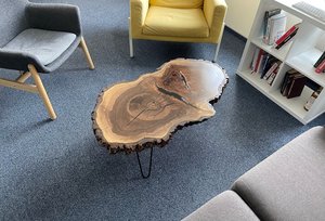 Handcrafted Natural Rustic Natural <b>Epoxy</b> Wood Log Slice <b>Coffee</b> <b>Table</b> Irregular Shape Hairpin Legs Durable Indoor Living Room - Product Image 3