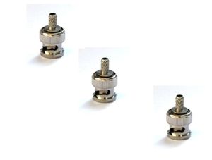 BNC Male Crimp Type RG174 Coaxial Connector CCTV RF <b>Adapter</b> Brass Nickel Plated Durable Cable Mount High Signal Performance - Product Image 1