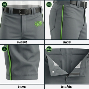 Pantalones de Béisbol Personalizados OEM Premium, Talla Grande, Transpirables, 100% Poliéster, con Presillas Resistentes, Venta al Por Mayor - Product Image 2