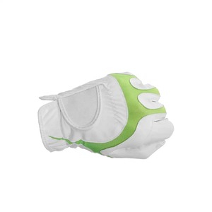 Guantes de golf blancos con material de PU antideslizante verde, cierre de tirar, deportivos unisex - Product Image 3