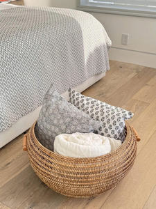 Laundry <b>Rectangular</b> Rattan <b>Storage</b> <b>Basket</b> for Home Organization Natural Wicker Open <b>Basket</b> for Bedroom Living Room Shelf Closet - Product Image 5
