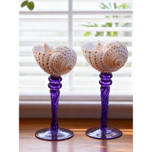 Elegant seashell-inspired wine glass unique patterns that create a refined and luxurious visual appeal - Product Image 2