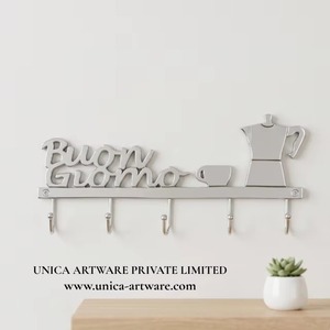 Modern Metal Wall <b>Hooks</b> Buon Giorno Word Design Decorative Hanging Rack for Cups Towels & <b>Kitchen</b> Organizer at Best Price - Product Image 5