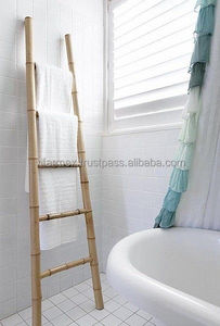 Eco Bamboo <b>Ladder</b> Towel Rack Minimalist Design for <b>Bathroom</b>, Spa, Hotel or Home Decor Display & Storage - Product Image 6