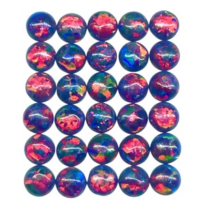 Opale noire naturelle d'Australie, cabochon rond de 3 mm, pierre précieuse créée en laboratoire, pierre en vrac, prix de gros pour la fabrication de bijoux - Product Image 2