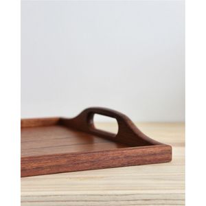 Bandeja de Servir Rectangular de Madera de Teca Sólida de Lujo con Asas, Plato de Madera Resistente para Servir Alimentos para Hoteles y Restaurantes, Venta al Por Mayor - Product Image 1