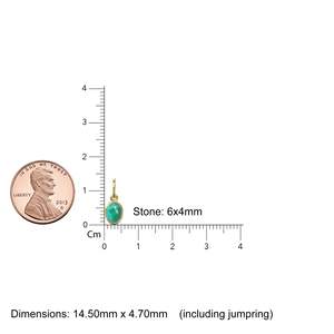 Pendentif en or massif 14 carats fait main avec émeraude ovale zambienne / Breloque en or massif avec pierre précieuse verte / 1 pièce - Product Image 3