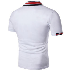 Camiseta Casual de Moda para Hombre, Polo Corto de Negocios, Azul Marino, Manga Corta, 100% Algodón Piqué, Polo con Bloques de Color - Product Image 5