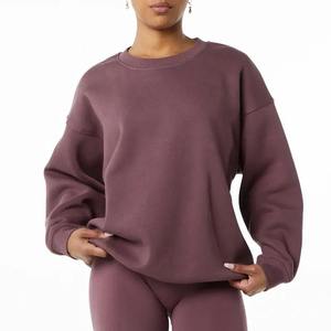 Wholesale Autumn Casual Women's Mock Neck Sweatshirt Oversized Pullover Sweatshirt for Women Long Sleeve Cotton Fleece Hoodies - Product Image 6