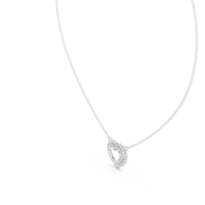 Pendentif cœur en diamants ronds cultivés en laboratoire, abordables, en or blanc 18 carats, pour un usage quotidien, au bureau, en soirée, pour femmes. - Product Image 3