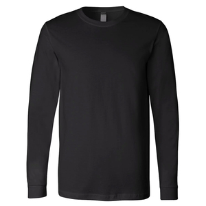 T-shirt à manches longues en coton de haute qualité, couleurs unies, pour hommes, impression, coupe ajustée, col rond, t-shirt de fitness pour hommes - Product Image 1