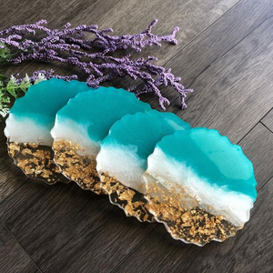 <b>White</b> Resin Square Brass Core Classic Eco-Friendly Tea Cup <b>Coaster</b> Wholesale Price for Home Hotel Restaurant Use - Product Image 5