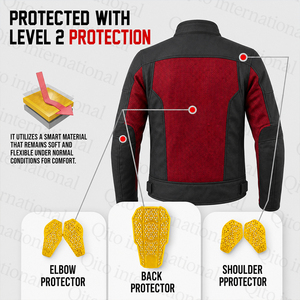 เสื้อแจ็คเก็ตป้องกันสำหรับขี่มอเตอร์ไซค์ แผ่นเกราะ CE Level 2 แบบถอดได้ เสริมด้วยอะรามิด สำหรับฤดูใบไม้ร่วง/ฤดูใบไม้ผลิ ผู้จำหน่ายเสื้อแจ็คเก็ตมอเตอร์ไซค์ - Product Image 4