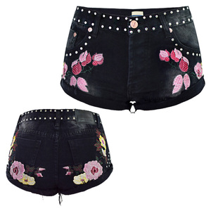 Venta al por mayor Saleh Enterprises: Shorts de mezclilla para mujer de alta gama, a la moda, estilo boyfriend, tela transpirable premium, cintura alta elástica. - Product Image 1