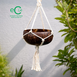 Coconut <b>Shell</b> Plant Pot/ Coconut <b>Shell</b> Hanging Planter Pot With Cheap Price and 100% High Quality Material From Eco2go Vietnam - Product Image 1