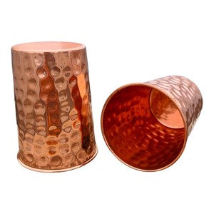 Wholesale Handmade Pure Copper Water Glass <b>Set</b> of 2 Hammered Smooth Design Eco-Friendly Wedding Home Hotel <b>Gift</b> - Product Image 3