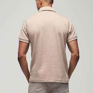 Camisetas Polo de Manga Larga para Hombre, 100% Algodón, Cierre de Cremallera de un Cuarto, Color Sólido, Logotipo Personalizado Impreso, Corte Holgado, Impresión Digital - Product Image 4