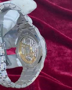 Montre Homme Tendance 2026 ETA, Montre-Bracelet à Quartz Entièrement Sertie de Diamants, Style Hip-Hop Bling Bling, Bijou Fleur - Product Image 2