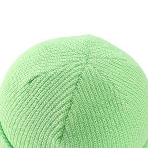 Bonnet vert lime unisexe en tricot d'hiver, bonnet à revers doux et extensible, décontracté, pour l'extérieur, protection contre le froid, vente en gros, mode - Product Image 6