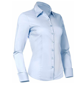 Venta Directa de Fábrica, Camisa Blanca con Botones para Mujer, Manga Tres Cuartos, Cuello Sólido, Blusa de Oficina - Product Image 5