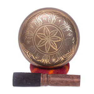 Ensemble de bols chantants tibétains artisanaux en gros, bol sonore himalayen antique gravé Lotus Bouddha pour la méditation et le yoga - Product Image 3