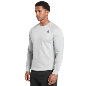 Sweat-shirt homme coupe ajustée gris clair en molleton premium, col rond, style athlétique décontracté pour le quotidien et le streetwear - Product Image 4