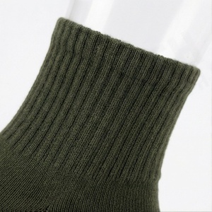 Crew <b>Socks</b> Solid Olive Green Knitted Breathable Casual Adult Regular Fit Standard <b>Thickness</b> - Product Image 4