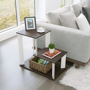 Mesa Auxiliar Multiusos de Diseño Moderno Coras, Instalación Independiente en Wenge y Blanco - Product Image 2