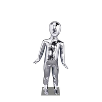Mannequin enfant en plastique chromé, plaqué or et argent, pour présentation de vêtements, modèle sur pied, corps entier
