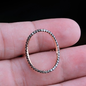 แหวนเงินแท้ 925 ชุบทองคำขาวประดับเพชรทรงรีแบบเปิด Memoria Jewels ขายส่ง - Product Image 5