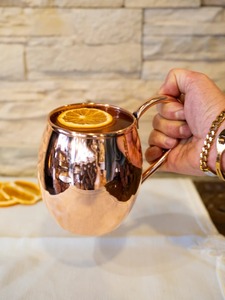 Tazas Moscow Mule de Metal, Taza de Cobre con Asa de Latón, Taza de Cobre Puro con Revestimiento de Vidrio, Tazas de Cobre Martillado - Product Image 6