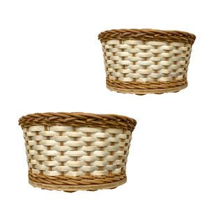 Panier de rangement pour pain en rotin, panier en osier avec base en bois au fini naturel pour un usage quotidien, artisanat vietnamien - Product Image 1