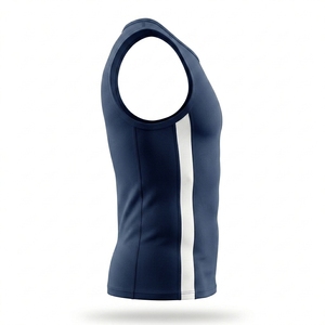 Débardeur d'été pour homme, coupe ajustée, couleur unie, en polyester, imprimé, pour fitness, sport, course à pied, grande taille, style décontracté - Product Image 2