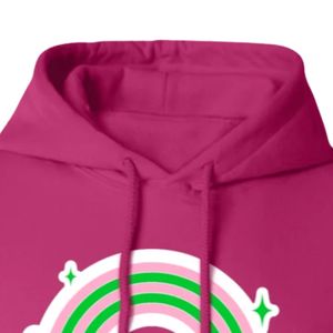 เสื้อฮู้ดพิมพ์ลายสีชมพูสดใส เนื้อผ้านุ่ม แขนยาว สวมใส่สบาย สไตล์ลำลอง แฟชั่นสตรีทแวร์ อุ่นสบายสำหรับผู้หญิง - Product Image 2