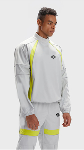 Ensemble de jogging sportif gris et jaune fluo pour homme – Pantalon de survêtement respirant à taille élastique et poids moyen - Product Image 4
