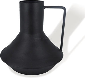 Jarrón de Flores de Metal Negro de Estilo Moderno, Clásico y Rústico, Irrompible, Duradero, Tamaño Personalizable, Decorativo Plano - Product Image 1